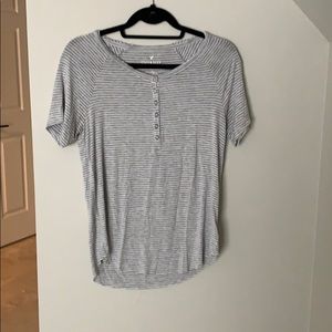 American Eagle Striped Grey Soft and Sexy Tee